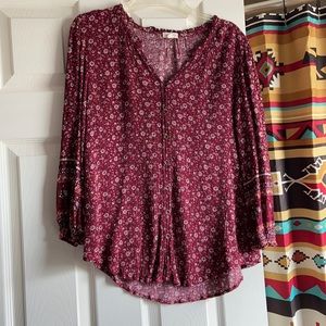 Floral red blouse